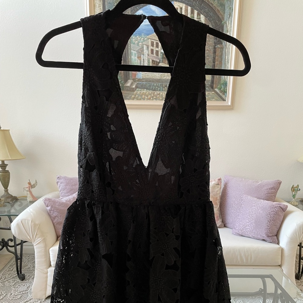 Tobi Black Flounce Skater Dress - Picture 5 of 7